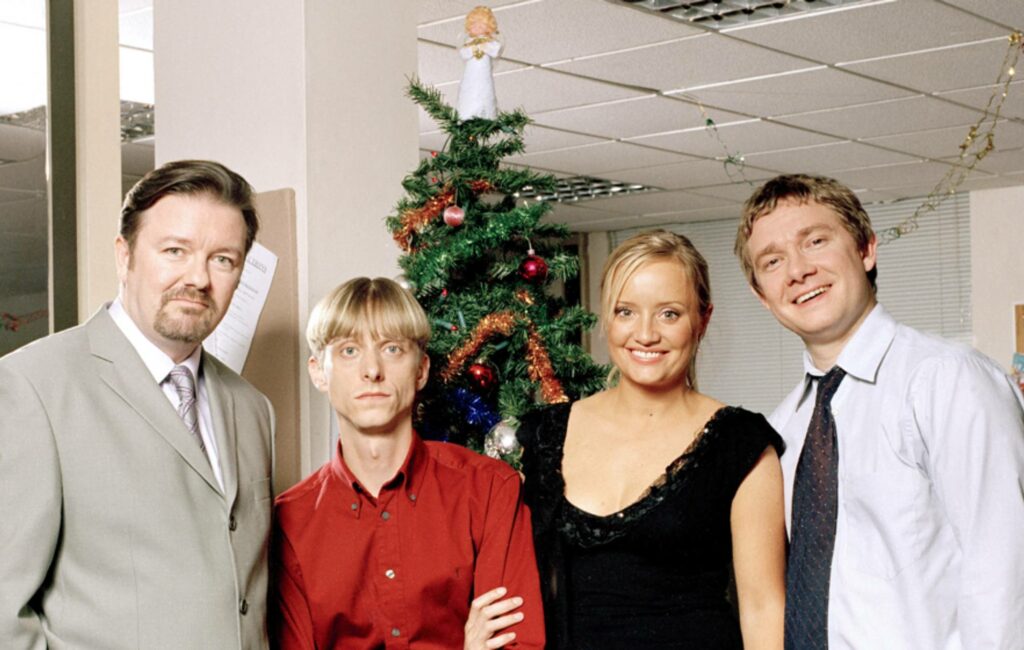 Ricky Gervais, Martin Freeman and the cast of The Office UK.